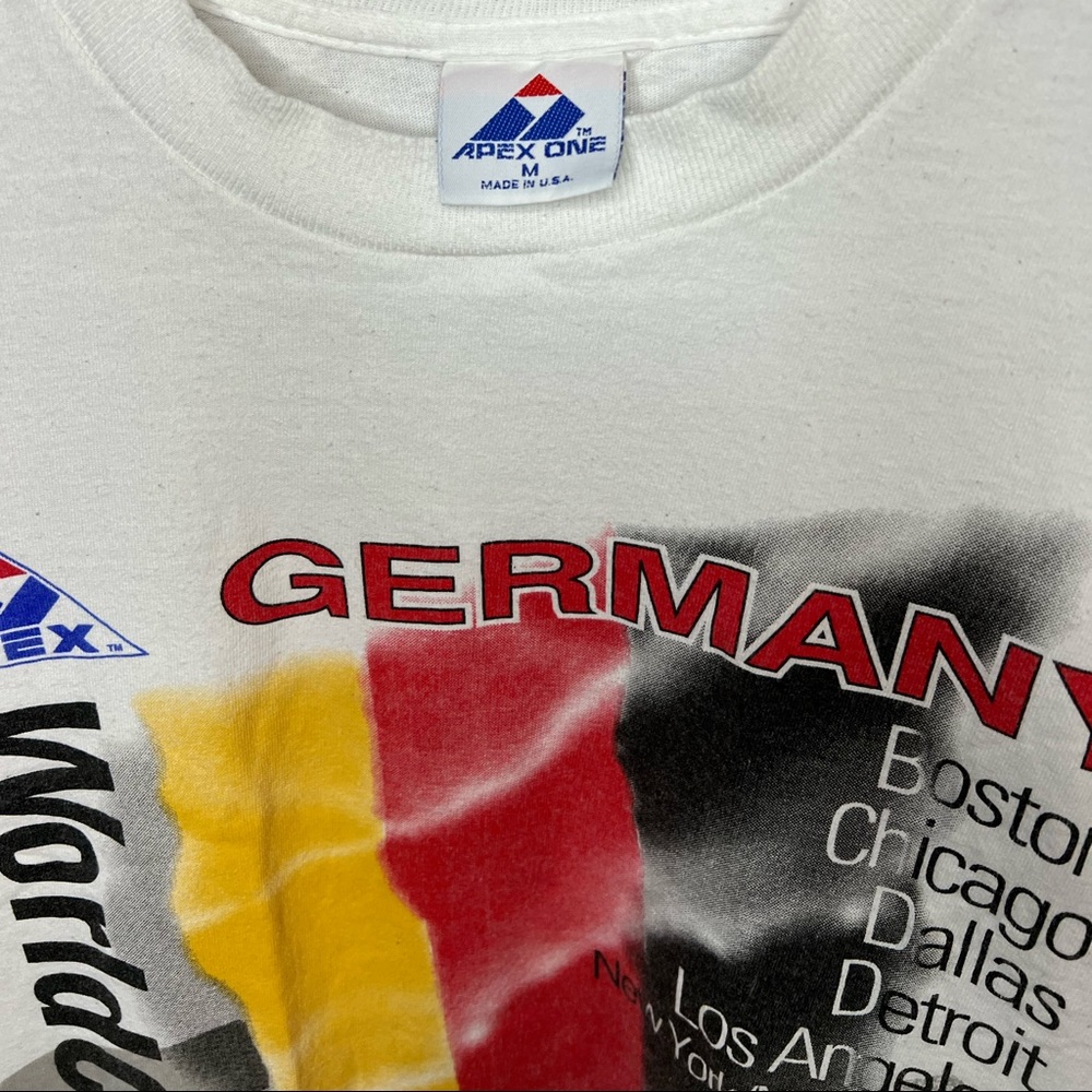 1994 Vintage Apex One Germany World Cup 94 Soccer Flag Shirt VTG 90s - Picture 3 of 8